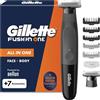 Gillette Fusion One, rasoio elettrico ibrido da uomo, colore nero. TUTTO IN UNO: 1 rasoio + 7 accessori