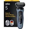 Braun Rasoio elettrico da uomo, serie 5, modello 52-A1000s, colore blu chiaro