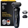 Braun Rasoio elettrico da uomo, serie 5, modello 52-B1650s, colore blu. Per una rasatura semplice e veloce