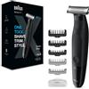 Braun Serie X: Trimmer multifunzione per barba, corpo e area intima. Include rasoio elettrico e macchina per capelli. 5 accessori per barba di 3 giorni, capelli e corpo