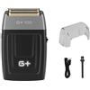 Gamma Piu Rasoio elettrico professionale G+100, ideale per uomini. Rasoio a lamina per barba, per una rasatura liscia. Motore ad alta coppia (11000 giri al minuto). Lamette in oro e titanio. Connessione USB-C