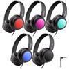 iclever Cuffie per bambini con filo, confezione da 5, cuffie colorate per la scuola