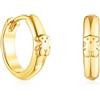 TOUS Orecchini a cerchio con bagno in oro 18 kt su argento da donna con motivo a orso e chiusura a creola, eleganti e versatili, collezione Basics, Mediano, Argento sterling Oro Rosa, Nessuna pietra