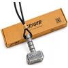 Jayger Collana con ciondolo a forma di martello di Thor Mjolnir forgiato a mano, in acciaio damasco, con catena in pelle, medaglione pendente e portachiavi, divini dei tuoni, collana con martello di Thor,