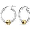 LeCalla Gioielli in argento sterling Orecchino a cerchio con perline per donne adolescenti