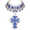 EVER FAITH Collana per costume Statement Bib, con strass scintillanti, stile vintage, arte decorativa, chunky choker, da donna