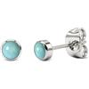 FACOKO Orecchini a lobo da donna Orecchini in titanio anallergico Minimalisti e versatili Pietra del sole blu/Amazzonite/Pietra del sole dorata Piccoli orecchini da 4-5 mm