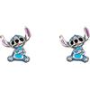 Disney Lilo & Stitch E906250RRHL.PH - Orecchini a lobo in argento sterling con punto smaltato blu, Misura unica, Argento sterling, Nessuna pietra preziosa