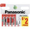 Panasonic Batterie AA zinco-carbone, confezione da 8