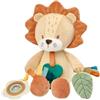 Nattou peluche interattivo Leone Leon, giocattolo per neonati, 30 cm | Morbido peluche per neonati con sonaglio, carta frusciante e linguette da tirare, regalo per neonati, multicolore
