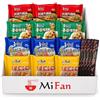 MiFan Ramen Box Cinese - 12 Buste KangShiFu Noodles Istantanei e Ramen Istantaneo - Set Degustazione Mix 4 Gusti con Bacchette Incluse - 1,236 kg