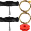 Yuehuabao 5 PCS Strumenti di Rimozione del Parabrezza dell'Auto 2 Manici 3 Bobine di Filo di Acciaio Strumento con Maniglie con Filo Kit per Taglio Parabrezza Auto Cavo per Il Taglio 10 * 8.1cm