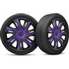 moto-MOLTICO Moltico Copricerchi - Set Copricerchi Universale 4 Pezzi - Adatto a Tutti i Cerchi in Acciaio - Copri Cerchioni - Anello di Sicurezza Regolabile - Viola-Nero - 15 Pollici