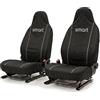 Auto Accessori Lupex Coprisedili Compatibili con Smart Fortwo | Nero Rigo Grigio, Made in Italy, modello I II III serie, Sedili 450 451 453, Tessuto Poliestere, Set Fodere Anteriori