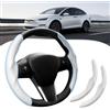 Canvcle Coprivolante personalizzato per Tesla, Telsa Model 3/Y, in fibra di carbonio, per uomo/donna, antiscivolo, presa comoda, traspirante, modello 3/Y, accessori (bianco)