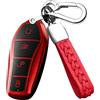 Rondrive Custodia per chiave auto in TPU Custodia per chiave auto con portachiavi Compatibile con BYD Atto 3 Atto 2 SealionHan Tang Dolphin Surf Seal U DM-i Telecomando Copertura Accessorio, Rosso