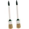 INOOMP Spazzola Manico a 2 Rotonda per Testa con e Pneumatici Pezzi Efficienza in Legno Ergonomico ad Alta Cura in Fibra Verde Lubrificazione Ruote