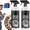 GLSAYZU Iron Eraser Spray Antiruggine, Spray Rimuovi Polvere Ferrosa, Rimuovi Polvere Ferrosa ad Azione Rapida e Detergente per Polvere dei Freni, Spray Professionale (2PCS)