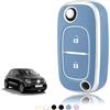 TOOMUME Cover Chiave Auto per Renault Clio 5 3 Twingo 3 Trafic 3 Megane | Silicone Morbido, Antiurto, Anticaduta, Antigraffio, Custodia Protettiva Chiave per Smart Forfour Fortwo 453 Modus, 2 Tasti
