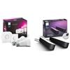 Philips Hue White & Color Ambiance Starter Kit 2 Lampadine Smart, Attacco E27, 9W, Hue Bridge e Telecomando Smart Button inclusi White and Color Ambiance Lampada da Tavolo LED Smart Play