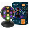 EGLO Sfera da discoteca a LED, rotante da tavolo con luce | Lampada da tavolo colorata con luce da discoteca, luce per feste di compleanno e feste per bambini, funzionamento a batteria