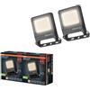 OSRAM Proiettore LED ENDURA FLOOD PC 10W 3000K Grigio | ENDURA® Flood Warm White PCR, Stand Luminaire and Ceiling Floodlight, Grigio scuro, dia, 30000 h, confezione da 2