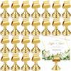 Kathfly 48 segnaposto da tavolo in metallo da 4,3 cm, color oro, mini segnaposto sfusi con clip a forma di arpa, supporto per carte di credito, foto, memo, note, menù, per matrimoni, ristoranti