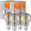 LEDVANCE Smart LED con Wifi, E27, dimmerabile, bianco caldo, forma della lampadina, filamento chiaro in vetro fumé, sostituzione da 44W, controllabile con Alexa, Google App, confezione da 4