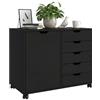 Relaxdays Contenitore con rotelle Relaxdays, 5 cassetti e 2 scomparti, HLP: 65x78x40 cm, armadietto da ufficio mobile, nero