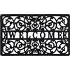 Relaxdays Zerbino in Gomma da Esterni e Interni, 75x45 cm, Antiscivolo, Design Welcome in Rilievo, Porta Ingresso, Nero