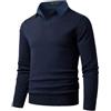 Harbrosrce Maglione Uomo Collo a V Felpa a Maglia a Maniche Lunghe in Maglioncino con Collo Camicia Basic Lavorato Pullover Sweatshirt
