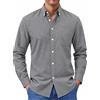Runcati Camicia da uomo a maniche lunghe, Oxford, con bottoni | Slim Fit, cotone, business, per il tempo libero, moderno, casual, con tasche, tinta unita, da uomo, per tutti i giorni