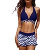 HEEKPEK Costume da Bagno Due Pezzi Donna Push Up Imbottito Reggiseno Bikini Set Costumi da Mare 2 Pezzi con Pantaloncini da Bagno Spiaggia Estate Beachwear