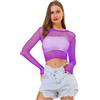 LemonGirl LEMON GIRL - Top da donna a rete a maniche lunghe, babydoll, taglia 38-48