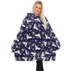 Harry Potter Hedwig Take Me Back To Hogwarts - Felpa con cappuccio oversize in pile, da donna, colore: Blu