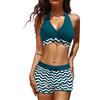 HEEKPEK Costume da Bagno Due Pezzi Donna Push Up Imbottito Reggiseno Bikini Set Costumi da Mare 2 Pezzi con Pantaloncini da Bagno Spiaggia Estate Beachwear