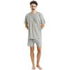 TRAMAS+ Pigiama Uomo in Cotone, Pigiama Estivo Corto, Pigiama con Maglietta Manica Corta e Pantaloncino, Pigiama Comodo e Fresco