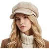 howkuhat Berretto di alta qualità, cappello ottagonale, stile retrò, a tesa larga, regolabile, tinta unita, caldo cappello da pittore per donne