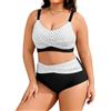 Tuopuda Costume Donna Due Pezzi Taglie Forti Push Up Imbottito Reggiseno Costumi da Bagno Bikini Mare a Spiaggia Piscina Curvy Swimwear Regolabile M-4XL