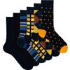 Ciocca Calze Uomo Corte Fantasia Cotone Caldo - Calzini Colorati Morbidi Confortevoli Righe Pois - 3/6 Paia Taglia 40-45