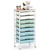 KOMFOTTEU Carrello Organizer con 4 Ruote Girevoli, 8 Cassetti,Verde | Cassettiera Multiuso e Salvaspazio, Struttura in Metallo, per Cucina, Soggiorno, Bagno e Ufficio