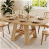 Merax Tavolo da pranzo ovale, allungabile, 110/150 x 110 cm, per 4-6 persone, con ripiano integrato e spazio per ripiano, per soggiorno, sala da pranzo, cucina, ufficio, giardino, colore rovere