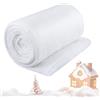 DINGFENG DINGFDENG, coperta da neve, decorazione natalizia, 75 x 250 cm, rotolo di neve artificiale, in tessuto non tessuto, per villaggio di Natale, davanzale, decorazione da tavolo, paesaggio invernale, fai