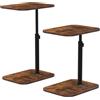 homewell Tavolino alto a forma di C, regolabile in altezza, tavolino multifunzione per soggiorno, divano e letto, 40 x 30 x 72 cm (legno bruciato)