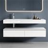 doporro Mobile Bagno Sospeso Mobile Sottolavabo 150 cm con Lavabo Integrato | Bianco Opaco, UP F079 Colossum12-1500L