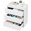 Liink1Ga Cassettiera Camera da Letto in Legno Bianca con 3 Cassetti(60x40x70CM) | Larghezza 60 cm Cassettiere Comodino Cassettiera e Credenza Bianco per Ufficio Soggiorno Corridoio Mobili
