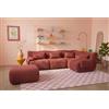 MILYsofa Divano modulare angolare, 4 posti con penisola, tessuto bouclé, fodere dei cuscini removibili (Rosso Terracotta, 4 posti con penisola)
