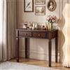 PADMA HOUSE Scrivania in Legno Massiccio, Tavolo da Ufficio con Cassetti, Scrivania per Computer, Tavolo da Trucco, Tavolo da Toeletta (Marrone, Tavolo da Toeletta con Specchio)