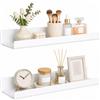 Muvkeesa Mensola da parete senza foratura, set da 2 pezzi, in acrilico di colore bianco, libreria e bacheca, 30 x 10 x 4 cm, per decorazione casa, cucina, bagno, ufficio e soggiorno