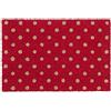 Relaxdays Zerbino a Puntini, Fibra di Cocco, Tappetino Casa, Interni ed Esterni, 40x60 cm, Antiscivolo, Marrone e Rosso